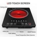Ver imagem 3 de Gtkzw Cooktop Elétrico Portátil 1800w com 8 Níveis de Potência e Tela Touch