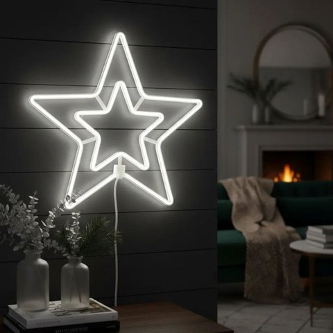 Estrela Neon Branco Frio 60cm -Global 15008