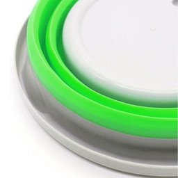 Balde Dobravel Silicone Retratil Água 5 Litros Portátil Cozinha Verde - 4