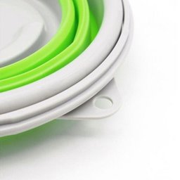 Balde Dobravel Silicone Retratil Água 5 Litros Portátil Cozinha Verde - 3
