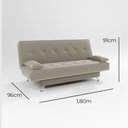 Ver imagem 4 de Sofá Cama 1,80m Iara Suede Bege Madelina Decor
