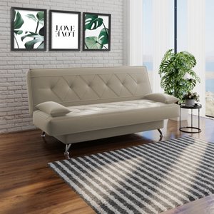 Sofá Cama 1,80m Iara Suede Bege Madelina Decor