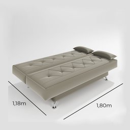 Sofá Cama 1,80m Iara Suede Bege Madelina Decor - 5