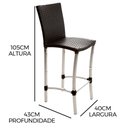 Ver imagem 3 de Banqueta Cannes em Alumínio para Edícula, Balcão e Mesa Jantar Trama Original