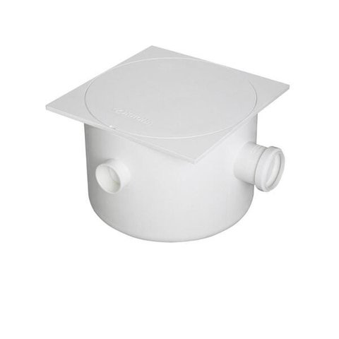 Caixa Sifonada Quadrada com 3 Entradas Branca 250x172x50mm - Krona