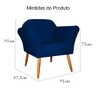 Kit 02 Poltronas Marcela Matelassê Suede Azul Marinho - 5