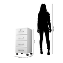 Ver imagem 3 de Gaveteiro 4 Gavetas Com Rodizios E Chave Gavea Office