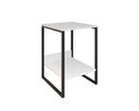 Ver imagem 2 de Mesa de Cabeceira Cama Lateral para Quarto Base Ferro Preto Tampo Branco