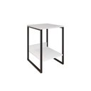 Ver imagem 2 de Mesa Cabeceira Industrial Tókio Base Ferro Preto Tampo Branco