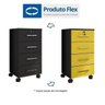 Gaveteiro 4 Gavetas com Rodízios e Chave Gávea Office Móveis Leão Flex Color - 3