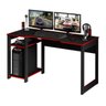 Mesa Gamer Dark para 3 Monitores Preto/Vermelho - Pnr Móveis - 2