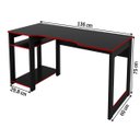 Ver imagem 4 de Mesa Gamer Dark para 3 Monitores Preto/Vermelho - Pnr Móveis