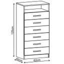 Ver imagem 4 de Cômoda Rack 6 Gavetas Tallinn com Nicho 13444 Branco - Pnr Móveis