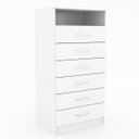 Ver imagem 2 de Cômoda Rack 6 Gavetas Tallinn com Nicho 13444 Branco - Pnr Móveis