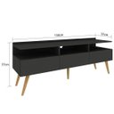 Ver imagem 4 de Rack Retrô Paris 150cm - 3 Portas C/5pés - Mdp 15mm - Grafite