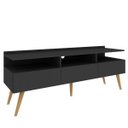 Ver imagem 2 de Rack Retrô Paris 150cm - 3 Portas C/5pés - Mdp 15mm - Grafite