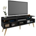 Ver imagem 5 de Rack Retrô Paris 150cm - 3 Portas C/5pés - Mdp 15mm - Grafite