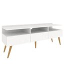 Ver imagem 2 de Rack Retrô Paris 150cm - 3 Portas C/5pés - Mdp 15mm - Branco