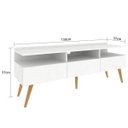 Ver imagem 4 de Rack Retrô Paris 150cm - 3 Portas C/5pés - Mdp 15mm - Branco