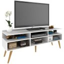 Ver imagem 5 de Rack Retrô Paris 150cm - 3 Portas C/5pés - Mdp 15mm - Branco