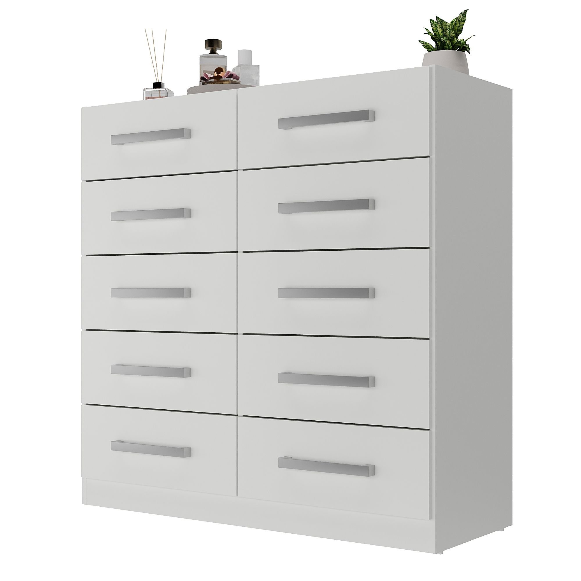 Cômoda 10 Gavetas Torres Branco - Rodial Menor preço em Cômoda 10 Gavetas Torres Branco - Rodial