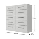 Ver imagem 3 de Cômoda 10 Gavetas Torres Branco - Rodial