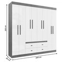 Ver imagem 4 de Guarda-roupa Casal Dallas 8 Portas 4 Gavetas Branco - Panorama Móveis