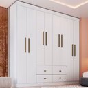 Ver imagem 1 de Guarda-roupa Casal Dallas 8 Portas 4 Gavetas Branco - Panorama Móveis