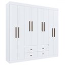 Ver imagem 2 de Guarda-roupa Casal Dallas 8 Portas 4 Gavetas Branco - Panorama Móveis