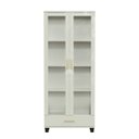 Ver imagem 2 de Estante Mdf Portas Vidro e Gaveta Off White/gold C58