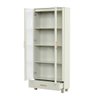 Estante Mdf Portas Vidro e Gaveta Off White/gold C58 - 3