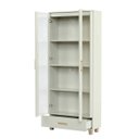 Ver imagem 3 de Estante Mdf Portas Vidro e Gaveta Off White/gold C58