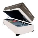 Ver imagem 1 de Cama Box Baú Solteiro Sintético + Colchão de Molas Ensacadas - Sereneprime - 88cm Branco