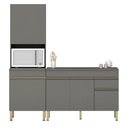 Ver imagem 1 de Paneleiro e Balcão Gabinete com Tampo 120cm Lina K02 Gris - Mpozenato