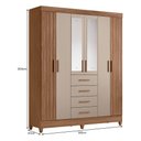 Ver imagem 4 de Guarda Roupa Solteiro Aruba 6 Portas e 4 Gavetas Carvalho Fendi com Espelho Moval Carvalho Fendi