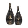 Vasos Decorativos de Cerâmica Garrafas Cristal Preto e Dourado Ébano - 10