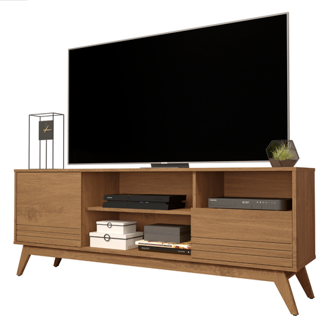 Rack para Tv de até 55 Polegadas Duas Portas Duas Prateleiras Kairo Wood - Via Nossa:freijo
