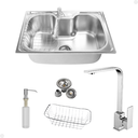Ver imagem 1 de Kit Cuba Única Inox + Acessórios com Torneira Gourmet Monocomando Slim Cromada