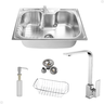 Kit Cuba Única Inox + Acessórios com Torneira Gourmet Monocomando Slim Cromada - 1