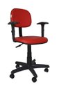 Ver imagem 1 de Cadeira Secretaria Bolt com Braco Regulavel - Couro Sintetico Corano - Vermelho