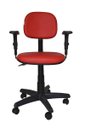 Ver imagem 2 de Cadeira Secretaria Bolt com Braco Regulavel - Couro Sintetico Corano - Vermelho