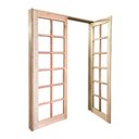 Ver imagem 2 de Porta Balcão de Abrir Quadriculada Reta de Madeira Padrão Cedro Bat.14 Cm- 2.15 (a) X 1.20 (l)