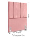 Ver imagem 3 de Cabeceira Solteiro 90 Cm com Frame Dalia Suede Rosa Artte