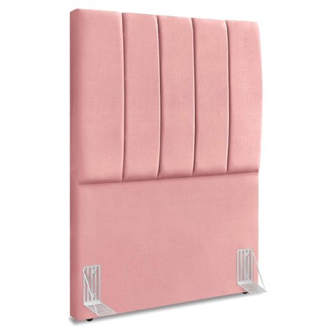 Cabeceira Solteiro 90 Cm com Frame Dalia Suede Rosa Artte