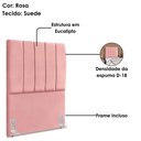 Ver imagem 4 de Cabeceira Solteiro 90 Cm com Frame Dalia Suede Rosa Artte
