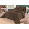 Cobre Leito Casal King Kit Conforto Liso Marrom + 1 Lençol de Elástico 6 PÇS - 1