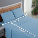 Ver imagem 5 de Kit Roupa de Cama Solteiro Percal 200 Fios 100% Algodão com Elástico e Fronha 3 Peças:azul Bebe
