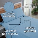Ver imagem 7 de Kit Roupa de Cama Solteiro Percal 200 Fios 100% Algodão com Elástico e Fronha 3 Peças:azul Bebe