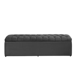 Calçadeira Baú Imperatriz 158 cm Suede Cinza - 1