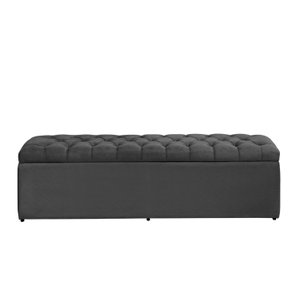 Calçadeira Baú Imperatriz 158 cm Suede Cinza